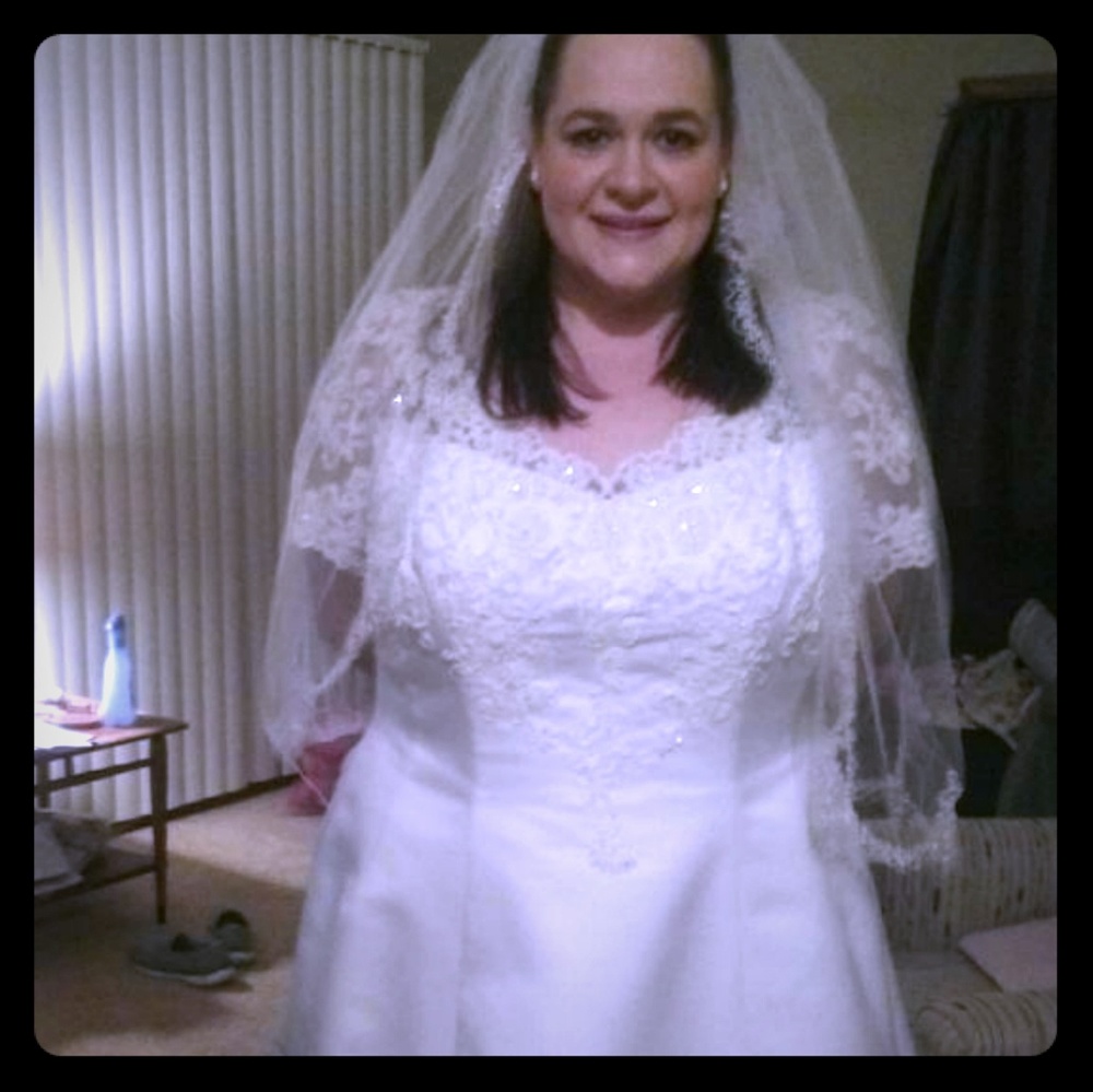 Plus size Wedding Dress and veil